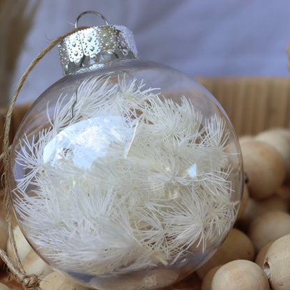 8cm Personalised Name Dried Flower Bauble