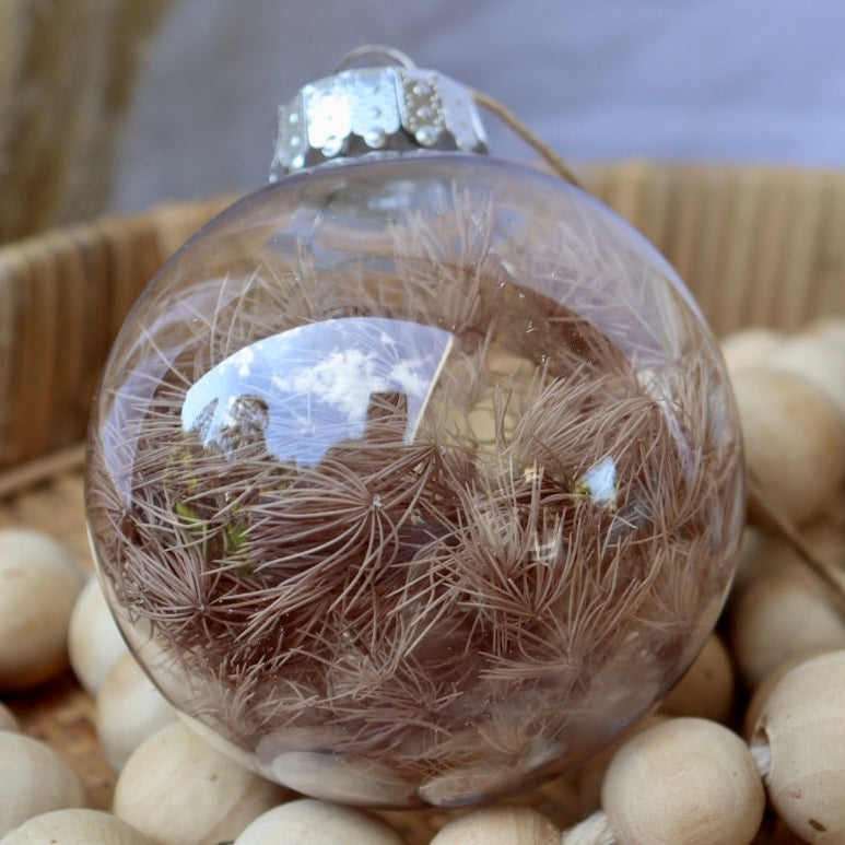 8cm Personalised Name Dried Flower Bauble