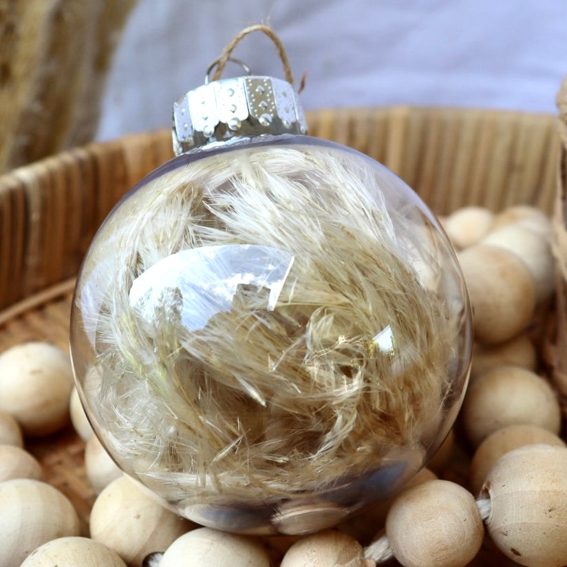 8cm Personalised Name Dried Flower Bauble