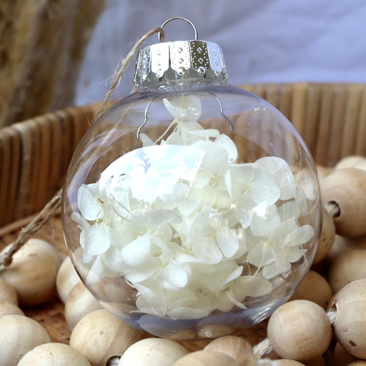 8cm Personalised Name Dried Flower Bauble