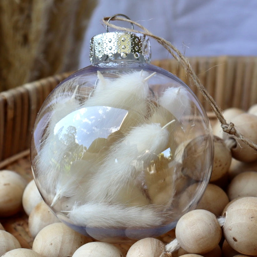 8cm Personalised Name Dried Flower Bauble