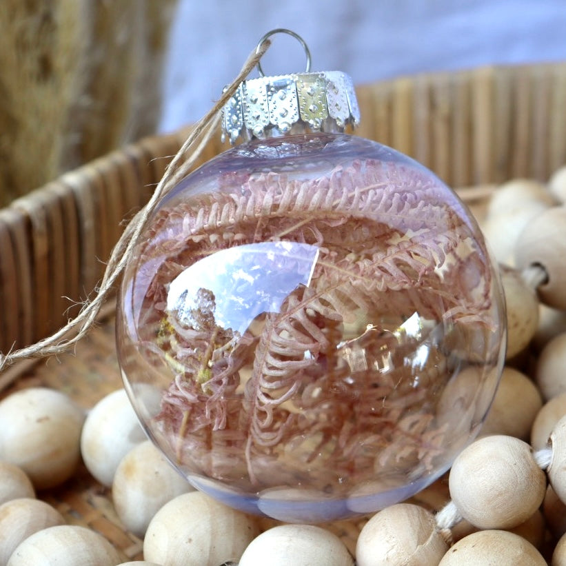 8cm Personalised Name Dried Flower Bauble