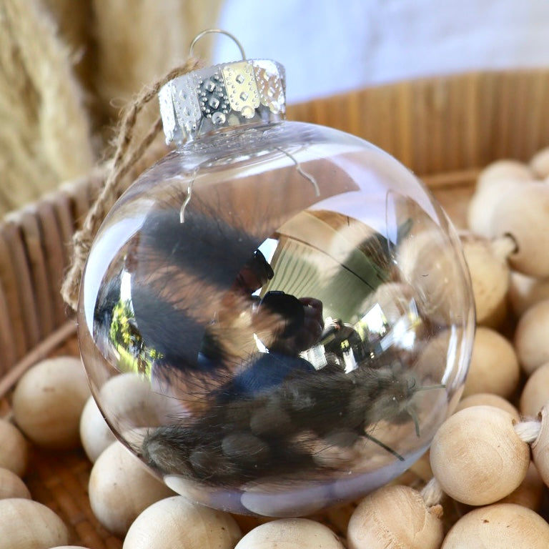 8cm Personalised Name Dried Flower Bauble